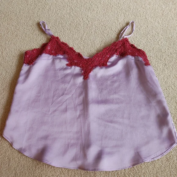 Lulus Cherish The Day Lilac Satin Lace Cami - Purple/ Pink - Small - Picture 5 of 9
